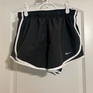 Nike Women's Black and White Athletic Shorts